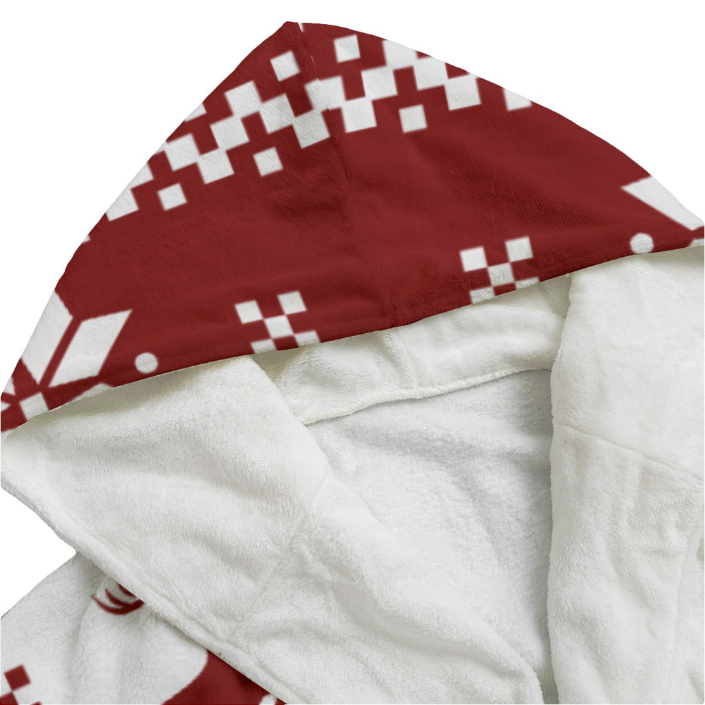 All-Over Print Unisex Flannel Hooded bathrobe
