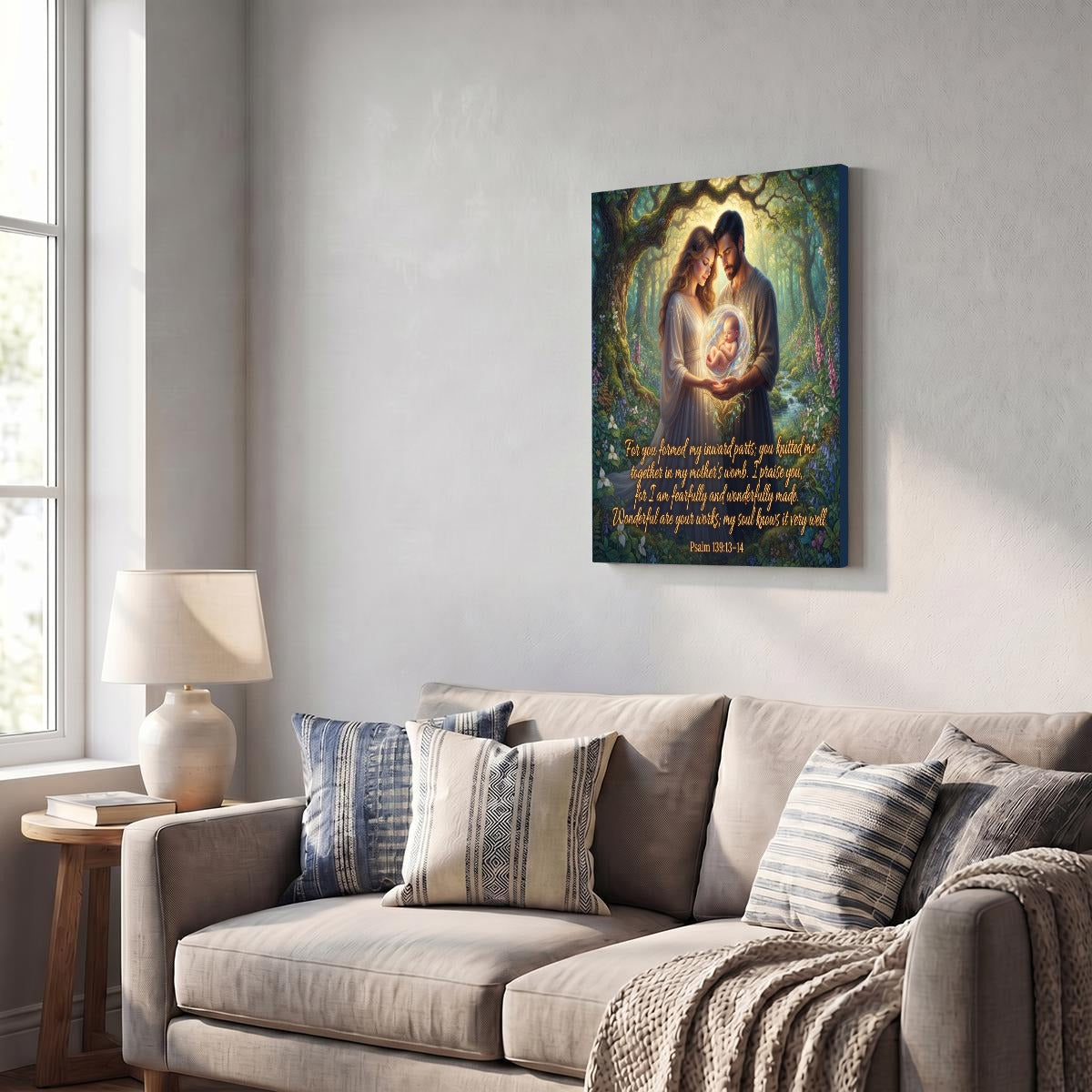 Bible Themed Quotes Designs WIth Purpose Brand Vertical Framed Canvas Wall