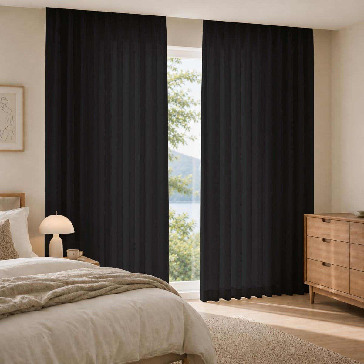 Square Blackout Curtains with Hooks | 265(GSM