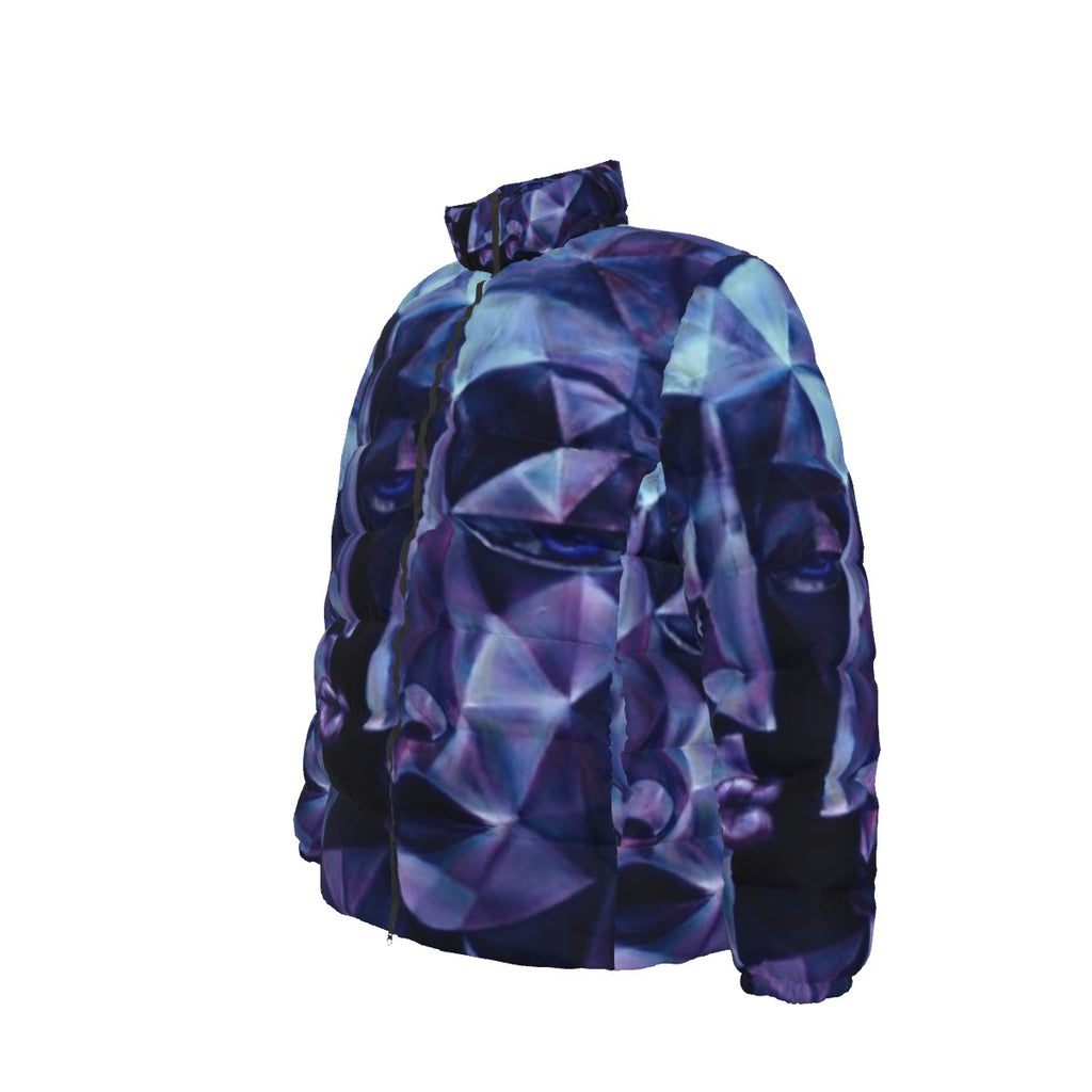 All-Over Print Unisex Stand collar slim down jacket