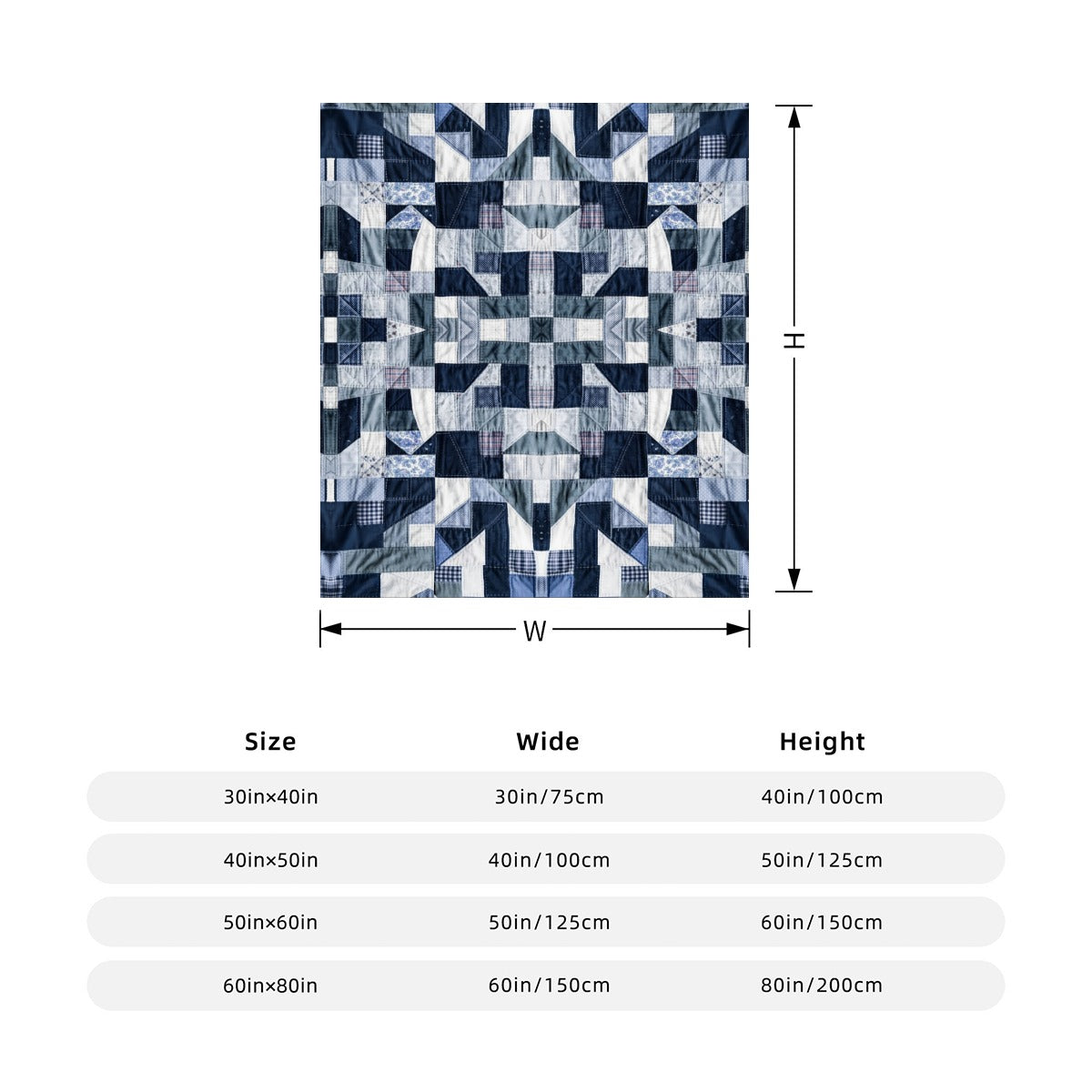 Gram Flannel Blanket - Vertical Style Printed in USA|290GSM