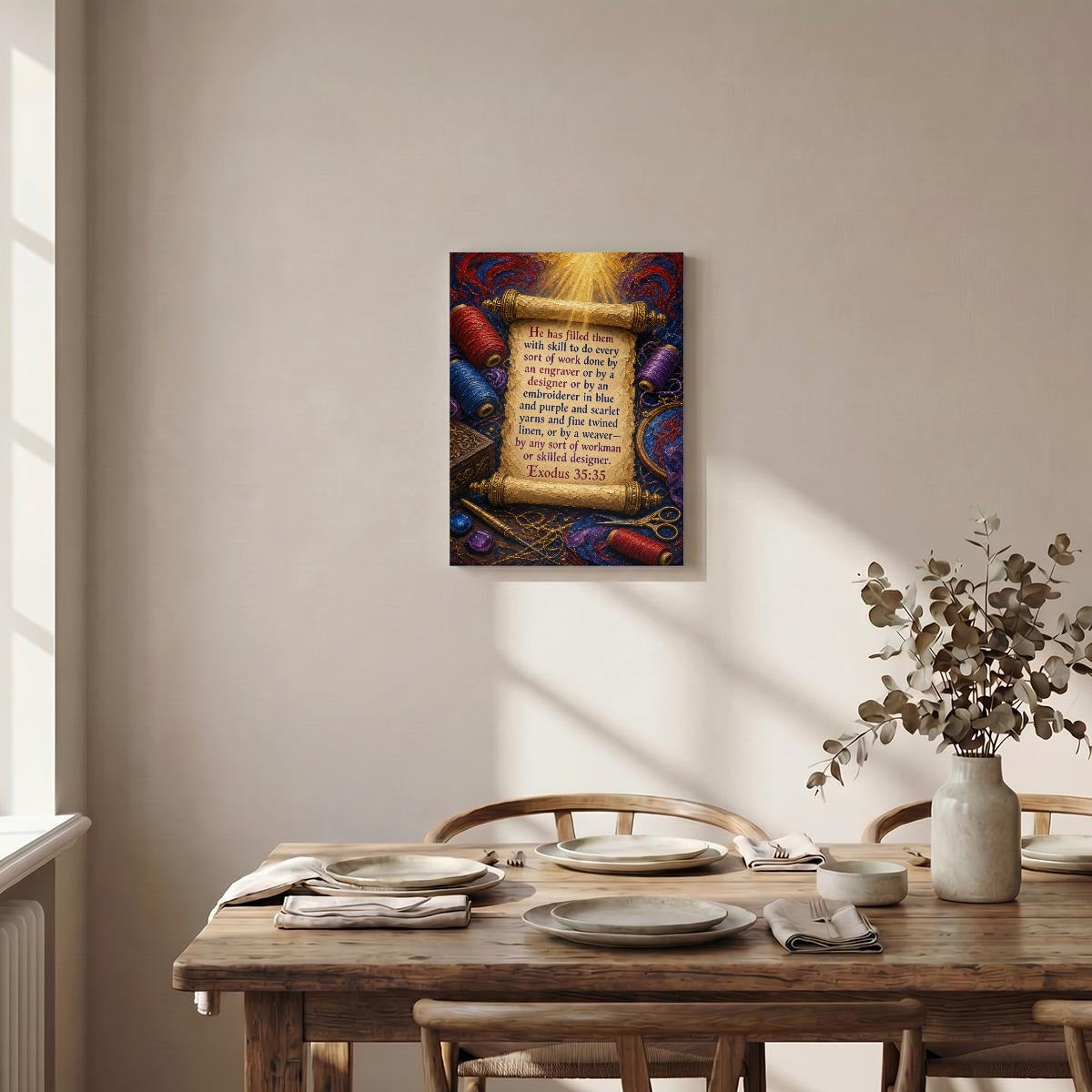 Bible Themed Quotes Designs WIth Purpose Brand Vertical Framed Canvas Wall