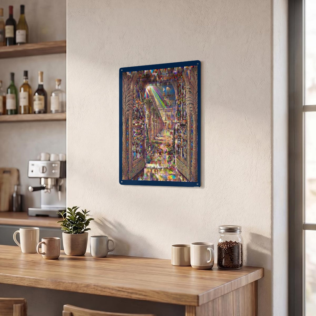 Light Through an Open Door Thickened Rectangular Iron Wall Painting Printed in Canada