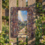 Light Through An Open Door Thickened Rectangular Iron Wall Painting