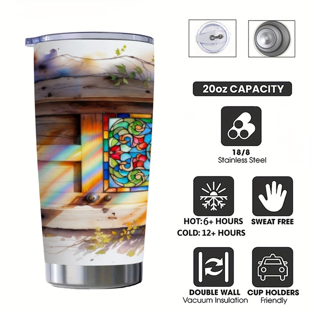 Custom 20OZ Tumbler With Sliding Lid Printed in USA