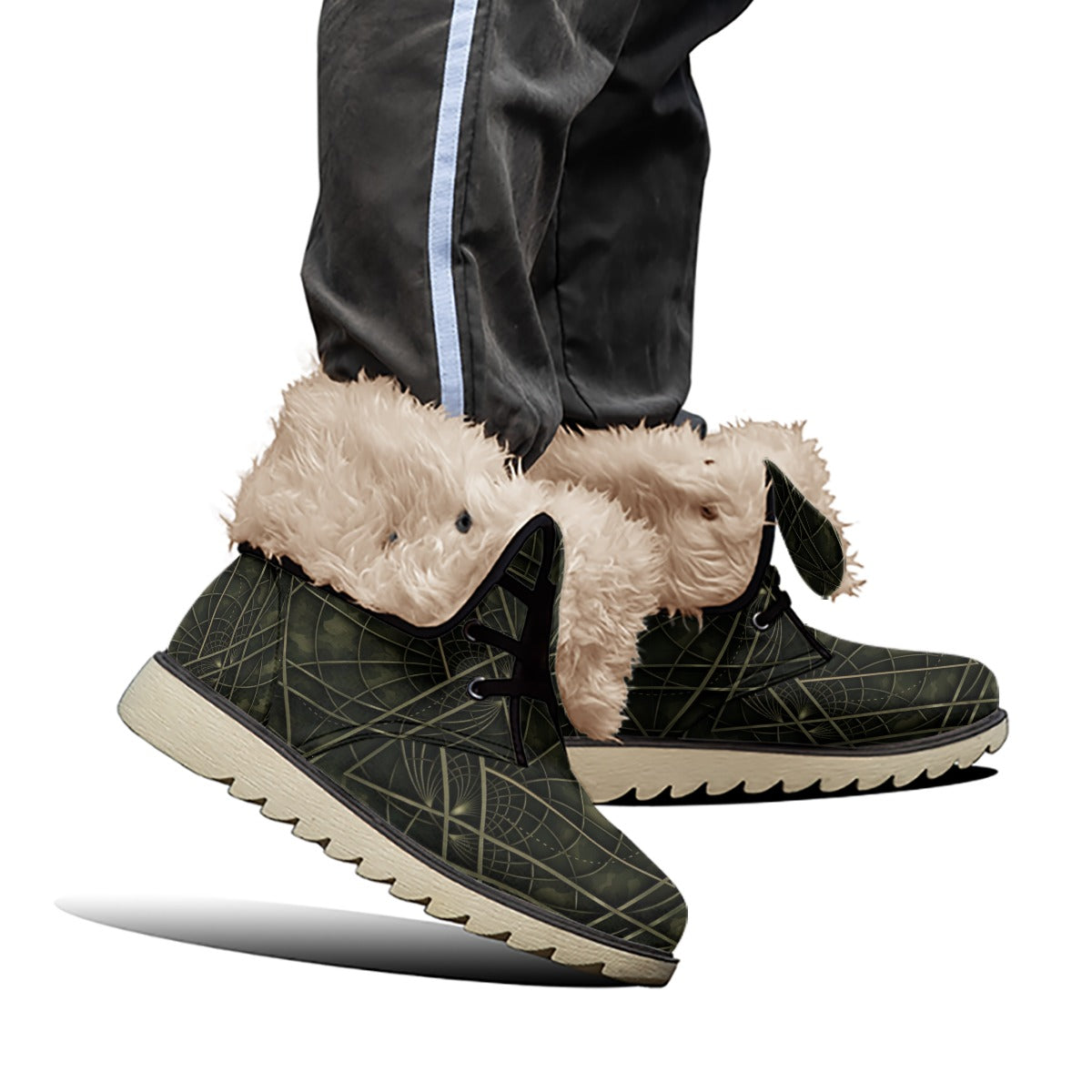 All-Over Print Men's Plush Boots