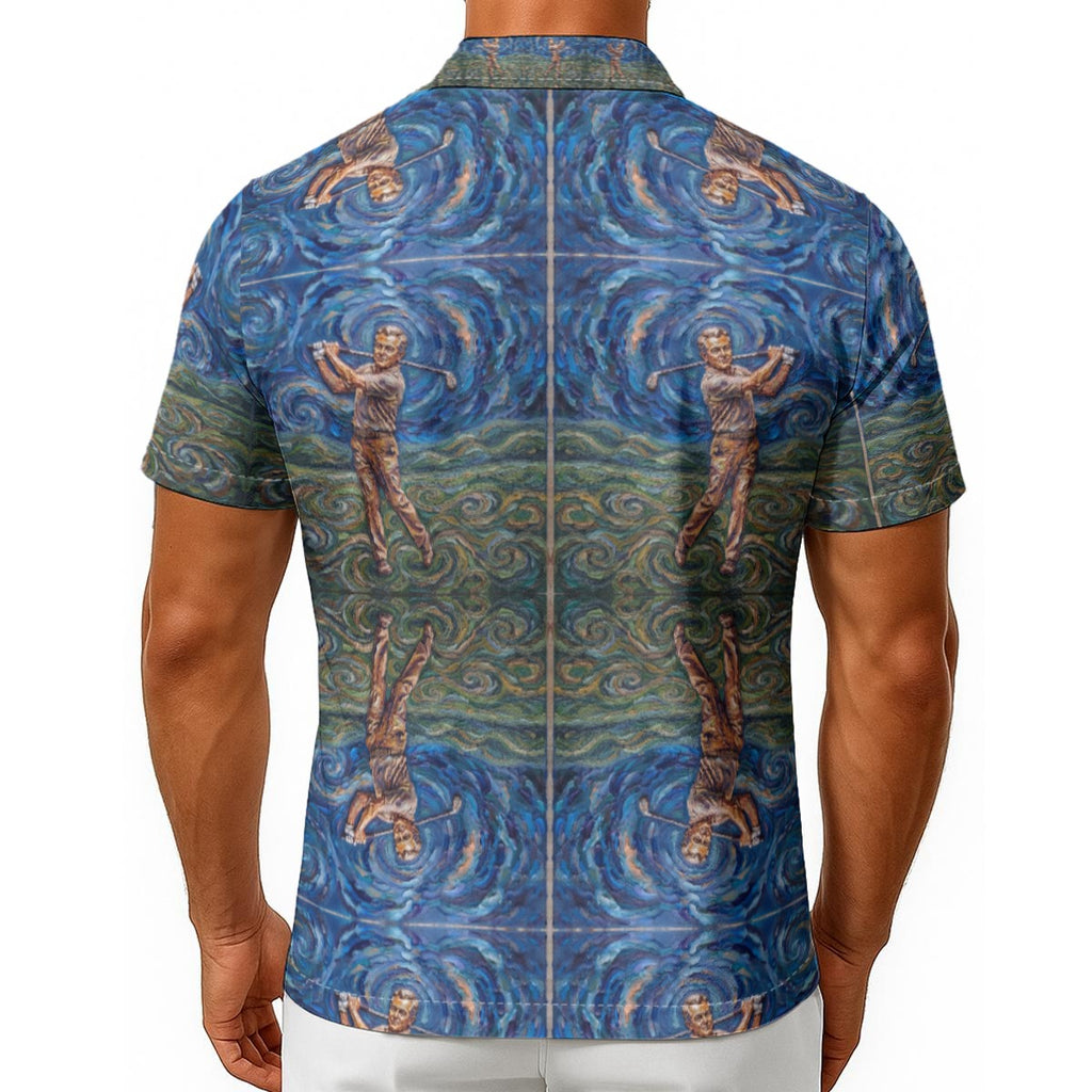 All-Over Print Men's Hawaiian Shirt With Button Closure
