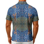 Camicia hawaiana da uomo con stampa all-over e chiusura a bottoni
