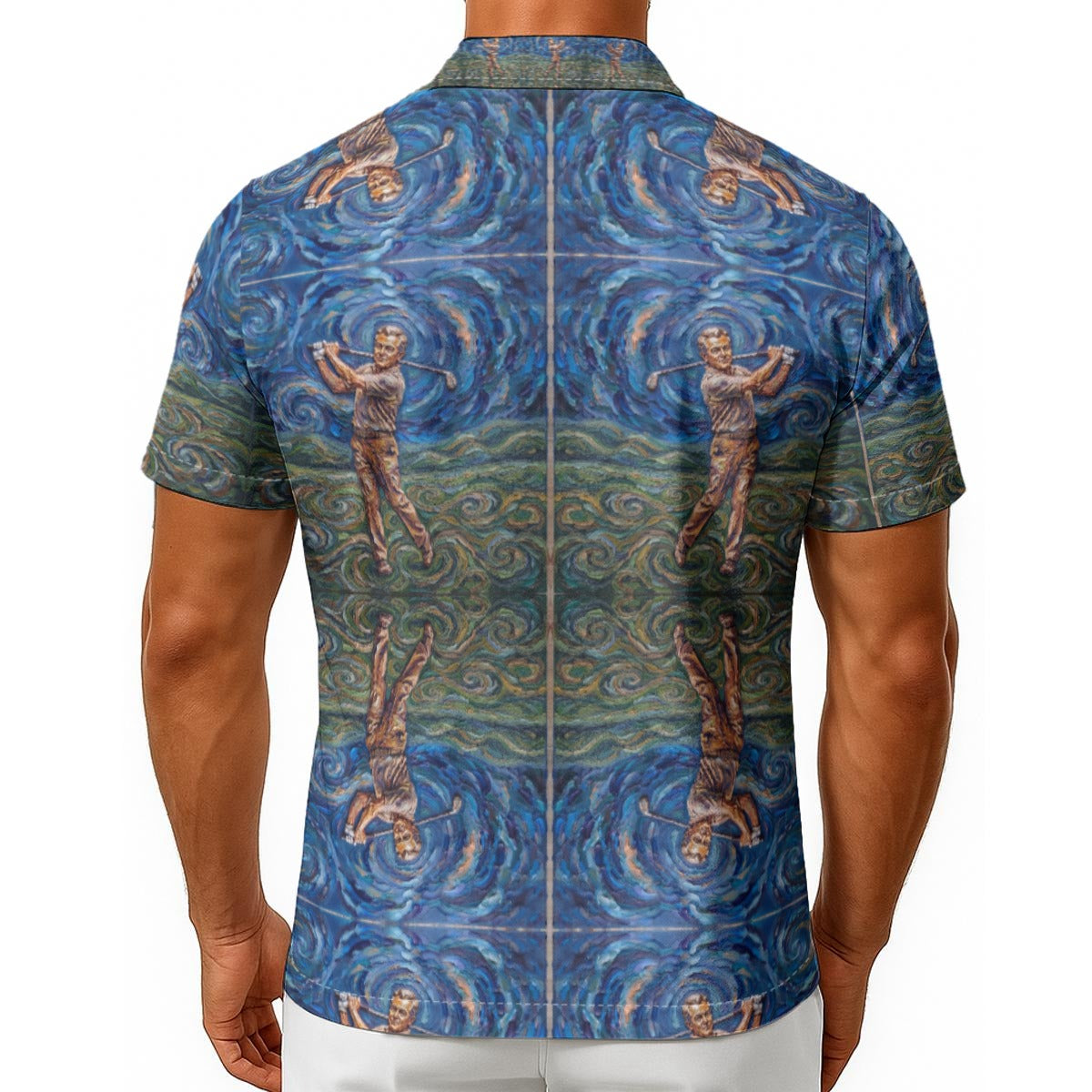 All-Over Print Men's Hawaiian Shirt With Button Closure