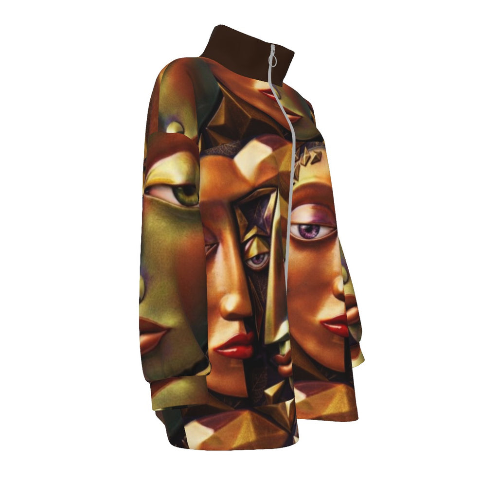 AUTUMN COAT OF MANY COLORS COLLECTION Unisex Borg Fleece Stand-up Collar Coat With Zipper Closure