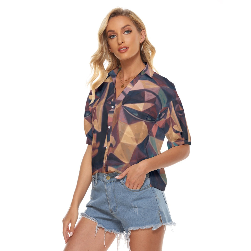 All-Over Print Women's V-neck Shirts
