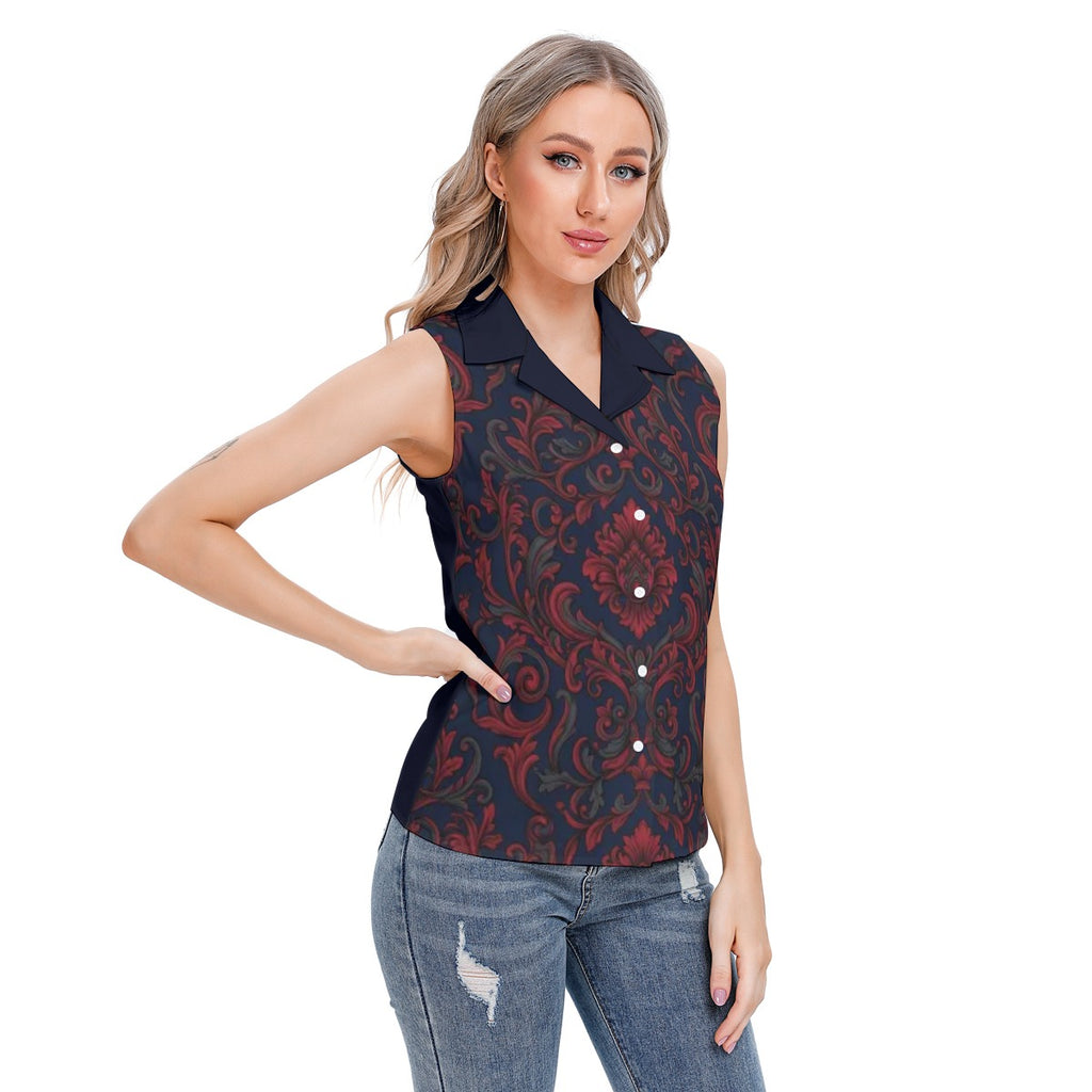 All-Over Print Women's Lapel Vest