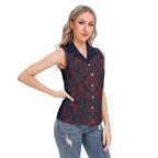 All-Over Print Women's Lapel Vest