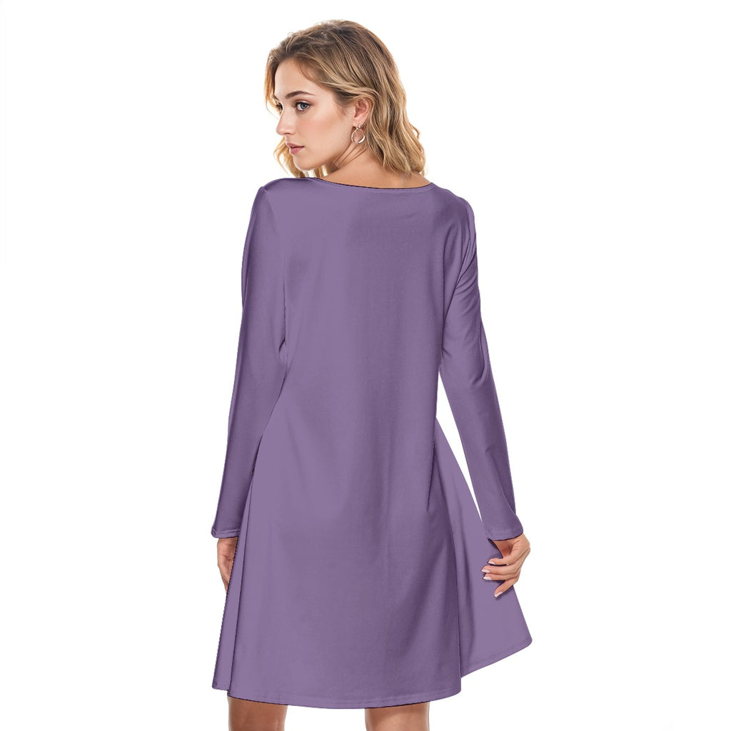 All-Over Print Women's Round Neck Dress|190GSM Cotton