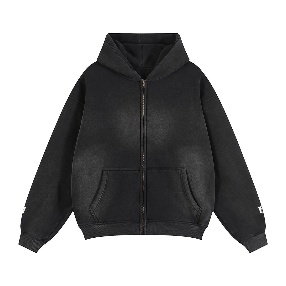 Fleece Lined Gradient Washed Zip Hoodie|355GSM DTF