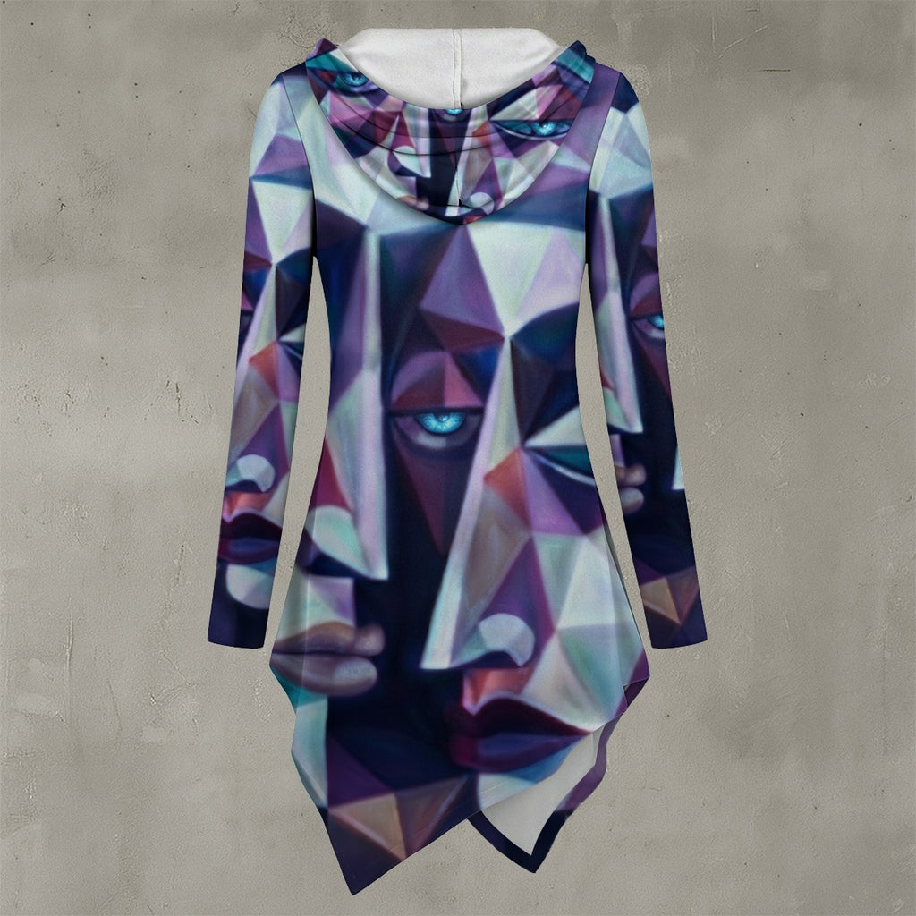 All-Over Print Women's Asymmetric Hem Hoodie