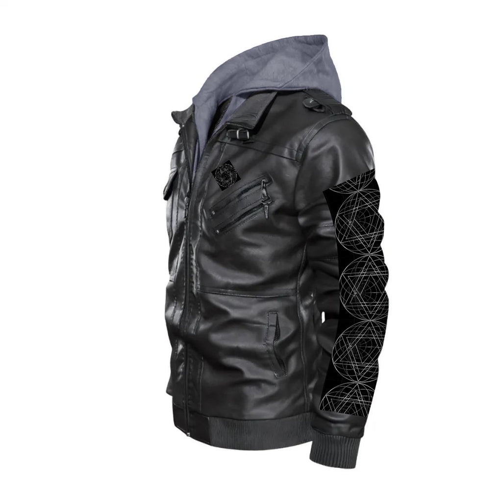 Men's Zip Leather Jacket |DTF