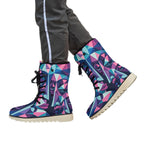Stivali in peluche da donna con stampa all-over