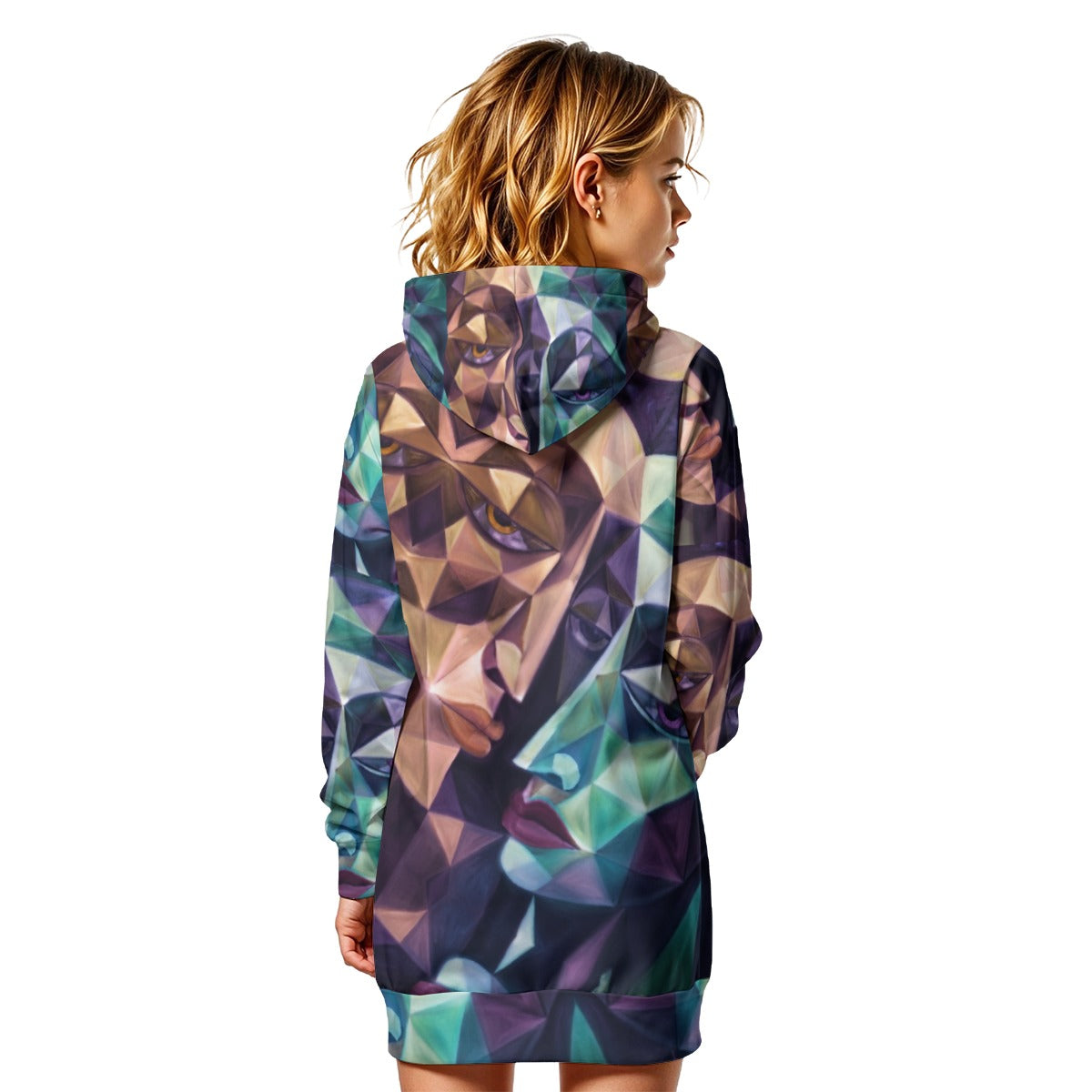 All-Over Print Women's Heavy Fleece Long Hoodie