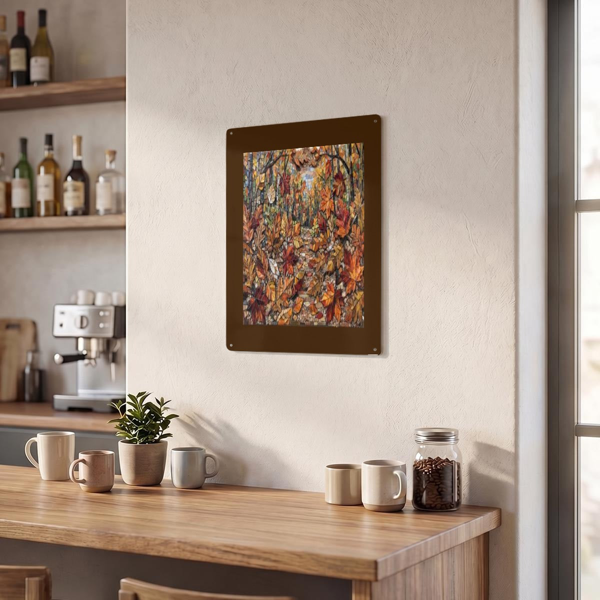 Fallen Leaves Thickened Rectangular Iron Wall Painting Printed in Canada