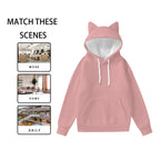 All-Over Print Women’s Hoodie With Decorative Ears