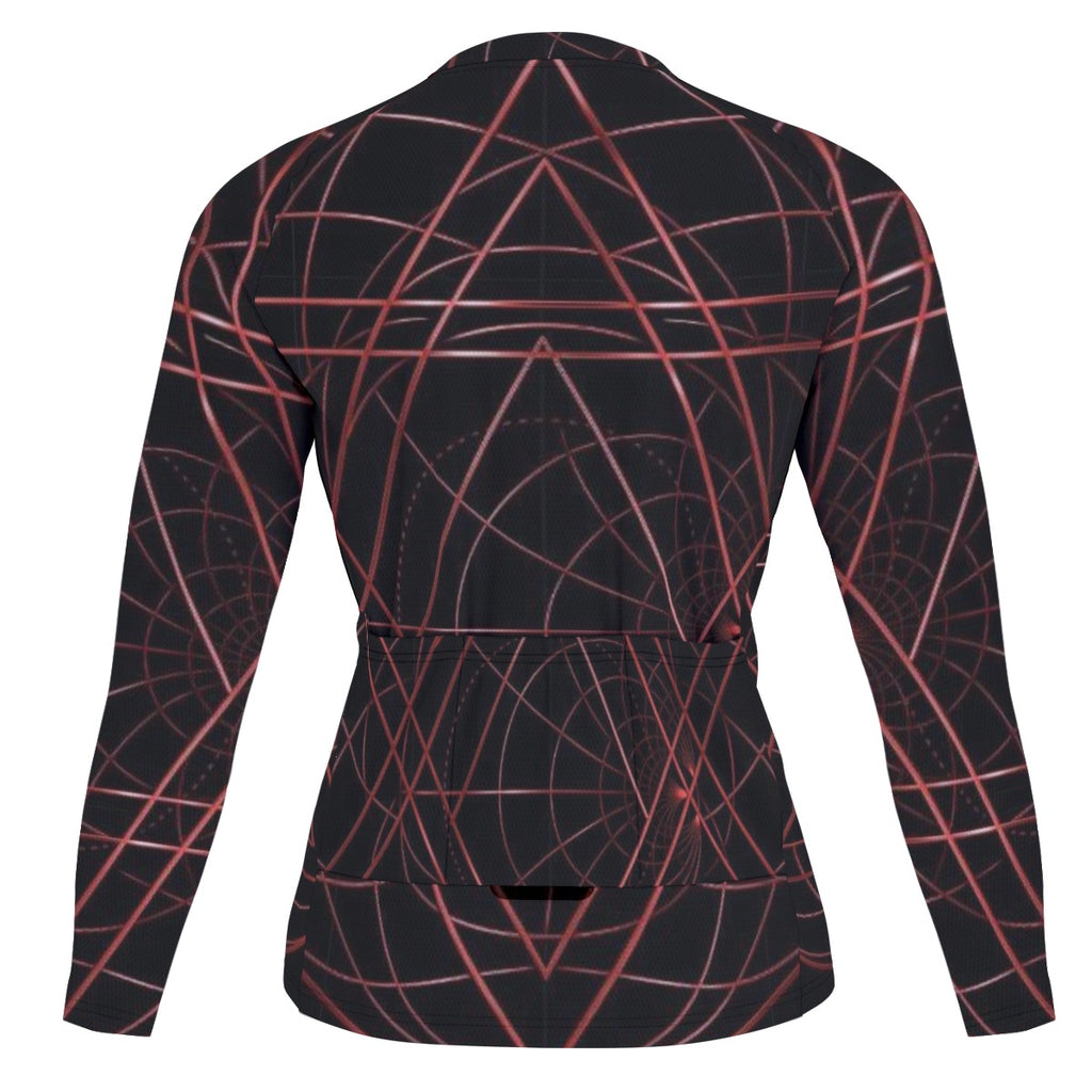 Maillot de cyclisme raglan à manches longues pour homme, imprimé intégralement