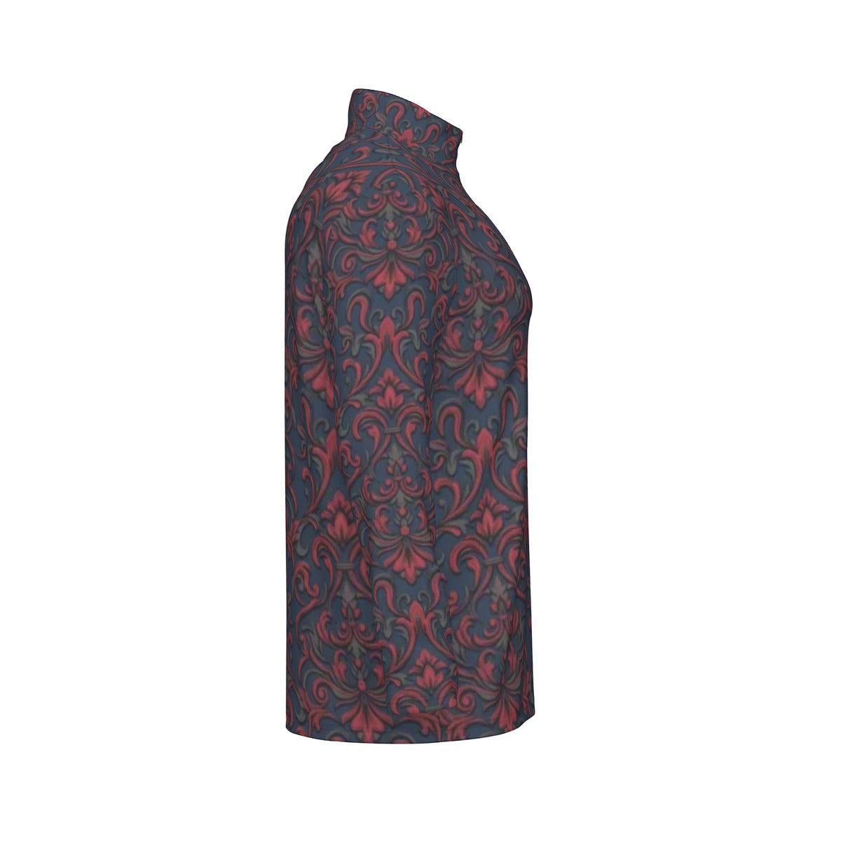 All-Over Print Men's Sports Collar Jersey With Long Sleeve| Interlock