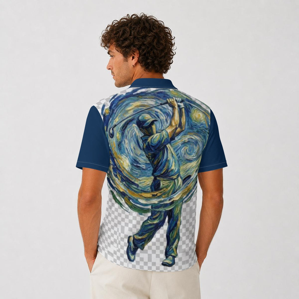 All-Over Print Men's Heavyweight Polyester Polo Shirt|210GSM