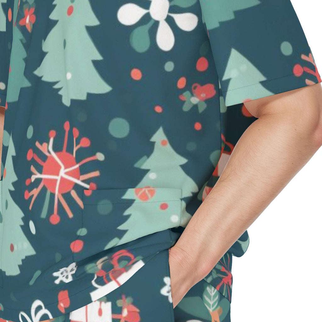 All-Over Print Unisex Scrub Set With Six Pocket