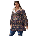 COAT OF MANY COLORS COLLECTION All-Over Print Unisex Borg Fleece Coat With Zipper Closure(Plus Size)