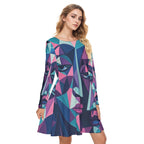 All-Over Print Women's Round Neck Dress|190GSM Cotton
