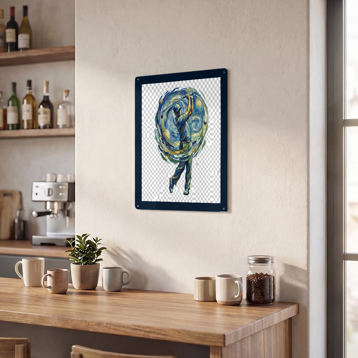 Thickened Rectangular Iron Wall Painting Printed in Canada