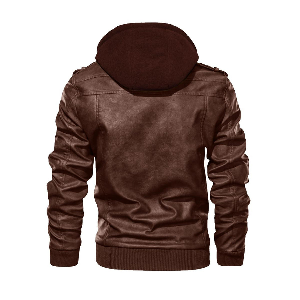 Men's Zip Leather Jacket |DTF