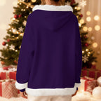 All-Over Print Women's Fleece Hoodie With Decorative Trim