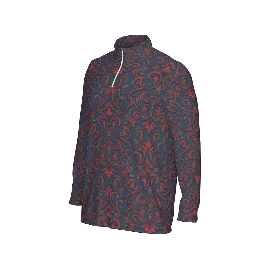 All-Over Print Men's Sports Collar Jersey With Long Sleeve| Interlock