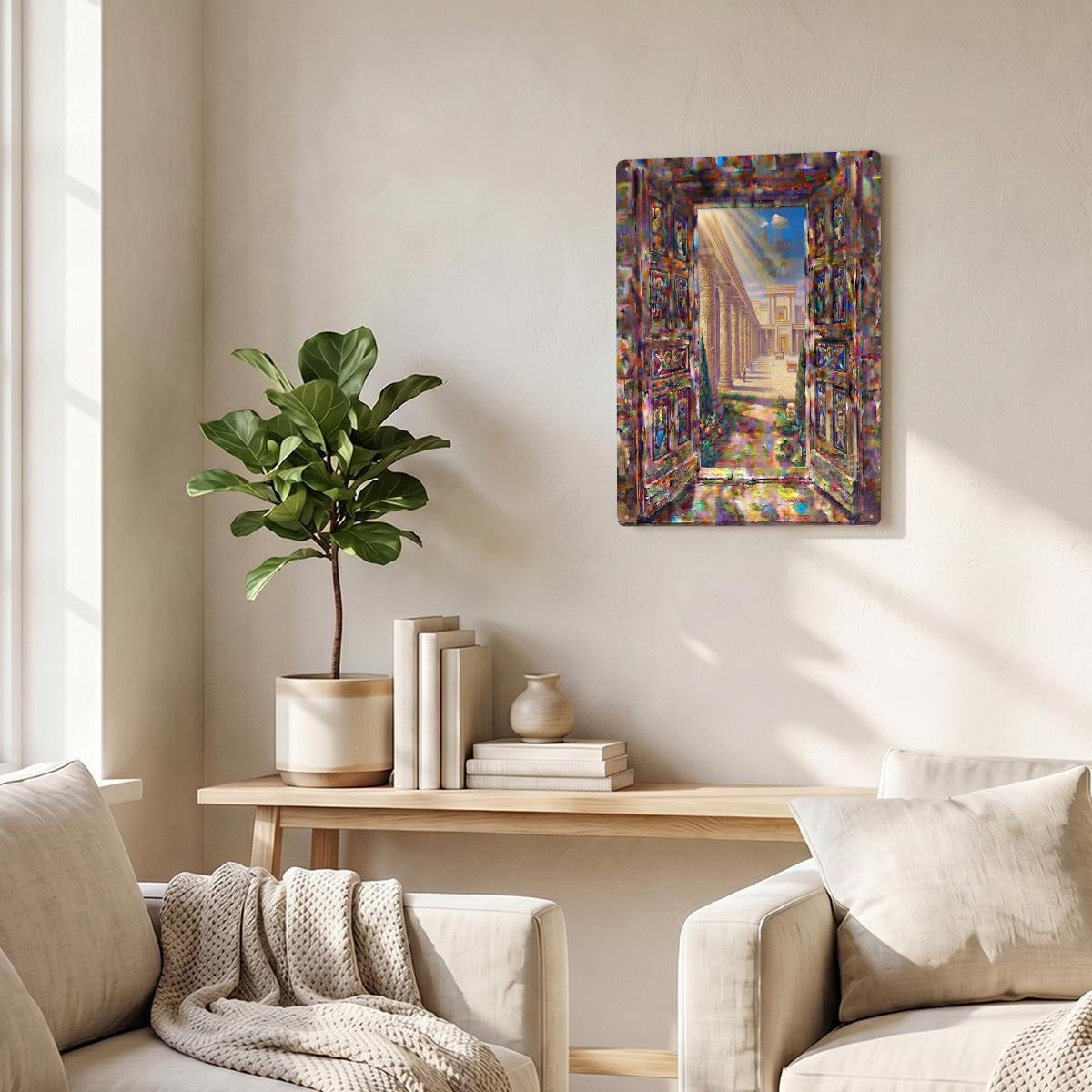 Thickened Rectangular Iron Wall Painting Printed in Canada