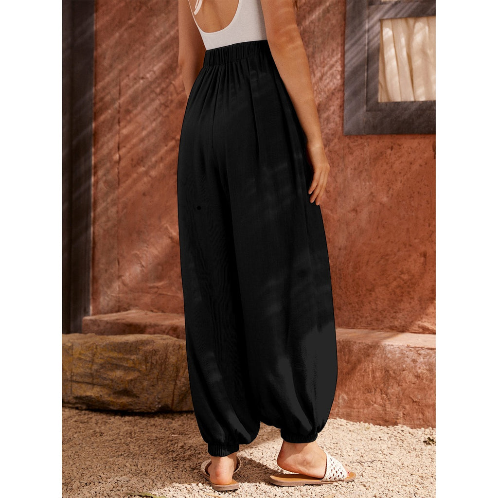 Pantaloni a carota da donna con stampa all-over