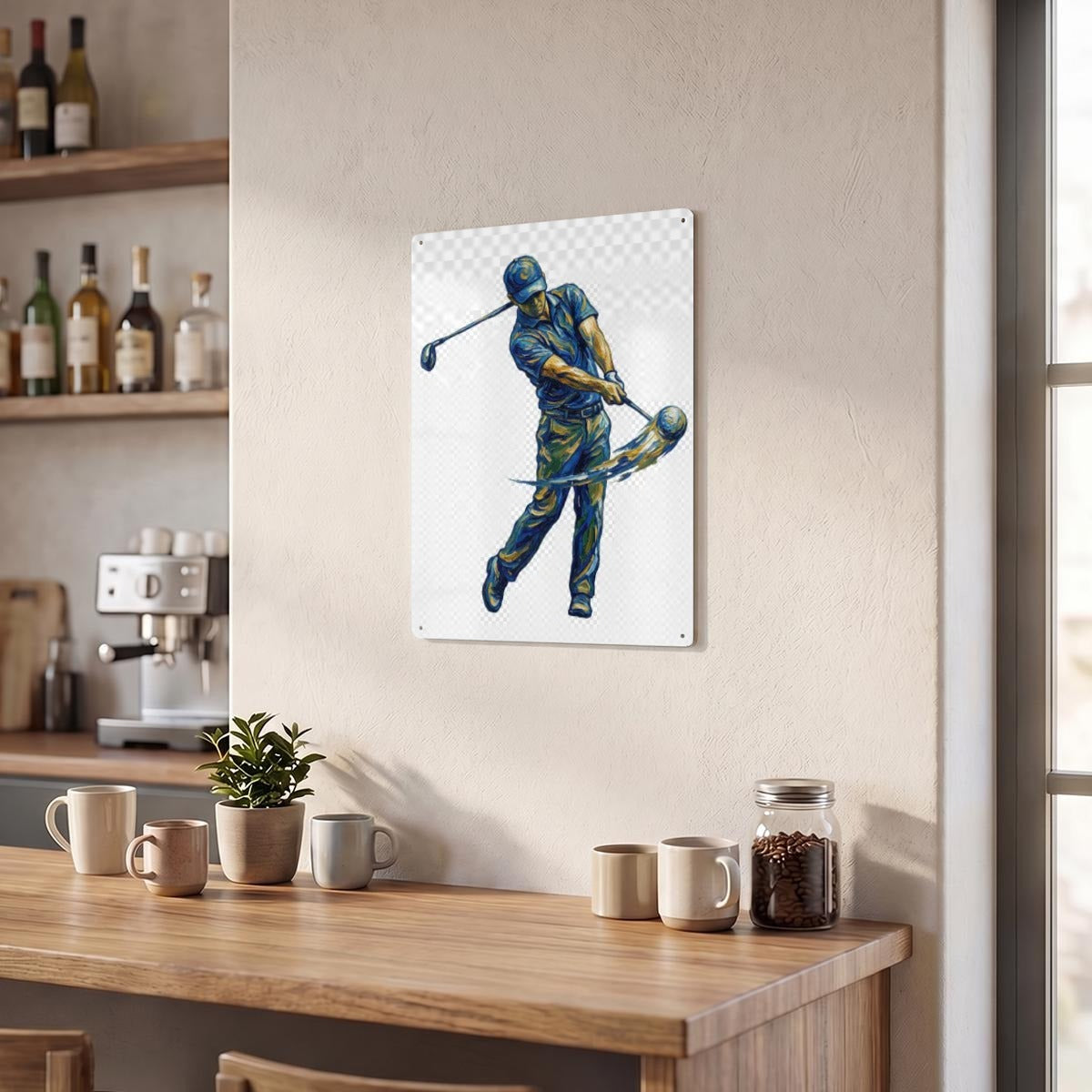 Golfer's Thickened Rectangular Iron Wall Painting Printed in Canada