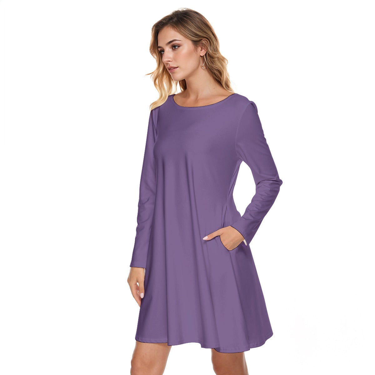 All-Over Print Women's Round Neck Dress|190GSM Cotton