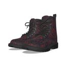 All-Over Print Women's Martin Short Boots With Black Bottom