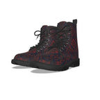 All-Over Print Women's Martin Short Boots With Black Bottom