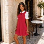 All-Over Print Women's A-Line Dress With Peter Pan Neck