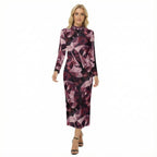 Abito da donna con stampa all-over e cerniera nera