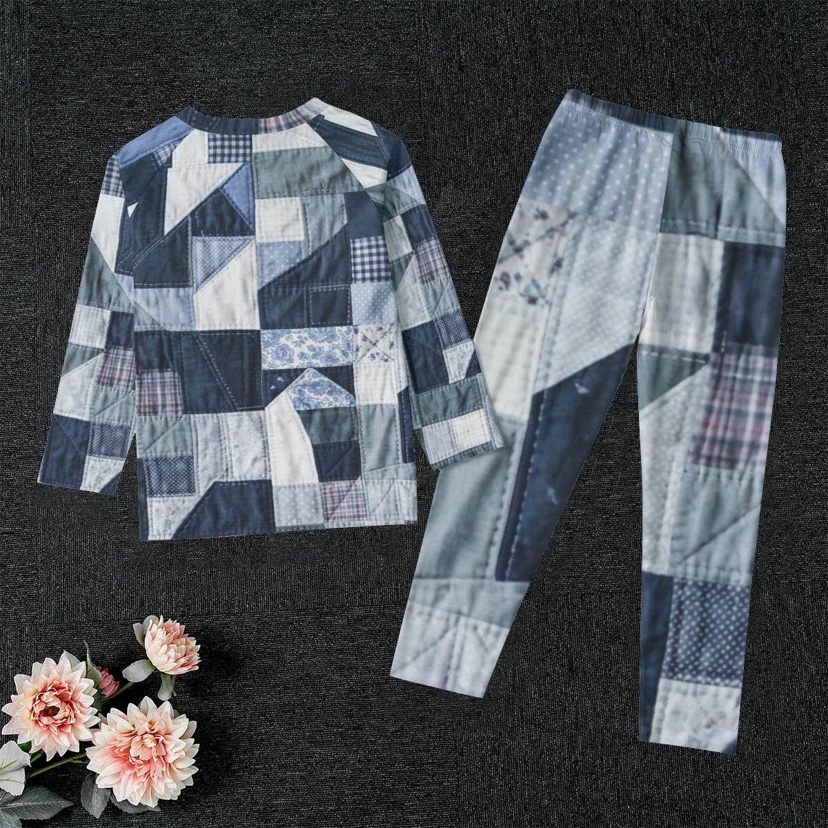 All-Over Print Kid's Raglan Sleeve Pajamas With Wide Ankles