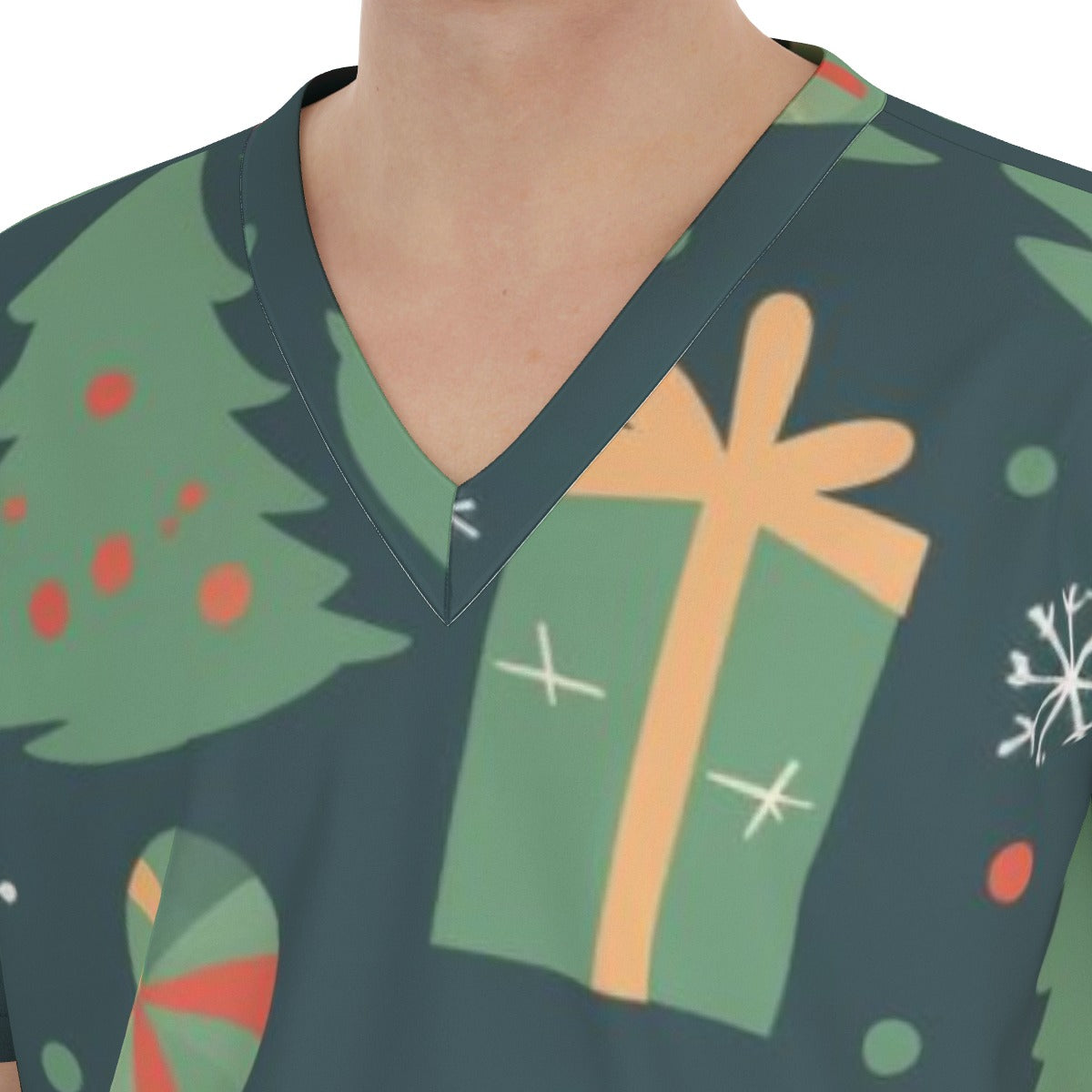 All-Over Print Unisex Scrub Set With Six Pocket