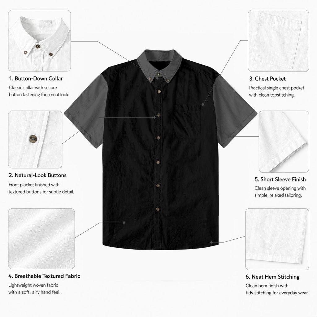 All-Over Print Men's Breathable Shirt|140GSM Slub Cotton