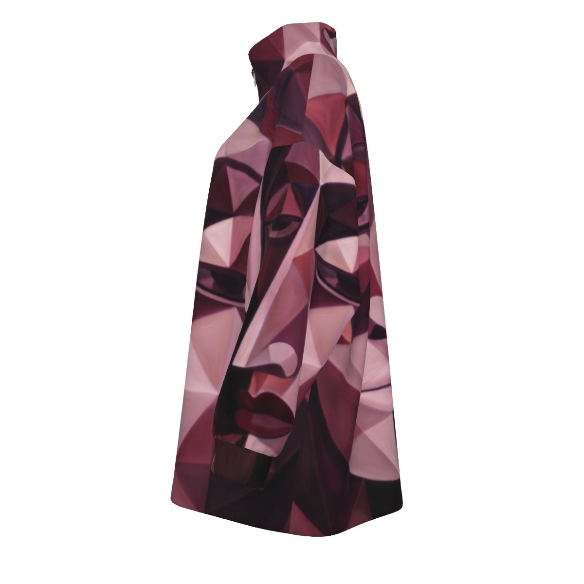 COAT OF MANY COLORS COLLECTION All-Over Print Unisex Borg Fleece Coat With Zipper Closure(Plus Size)