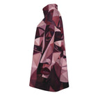 All-Over Print Unisex Borg Fleece Stand-up Collar Coat With Zipper Closure(Plus Size)