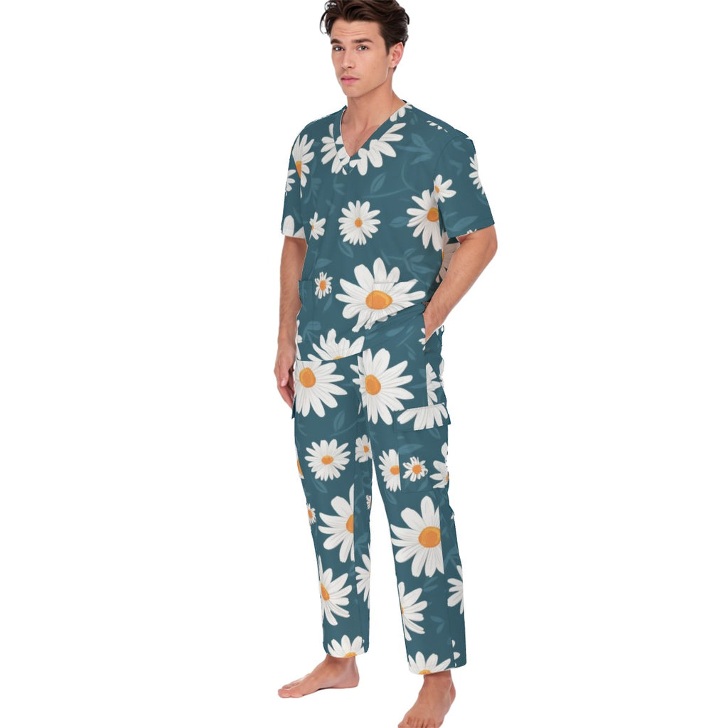 Completo sanitario unisex con stampa integrale e sei tasche