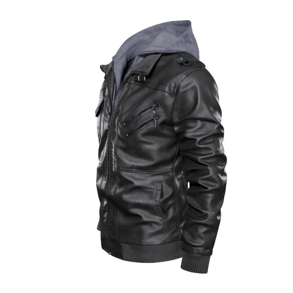 Men's Zip Leather Jacket |DTF